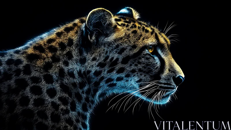 Nocturnal Prowler: Electric Leopard Commands the Shadows