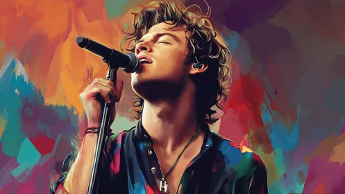 Velvet-voiced singer dissolves into a storm of painted color