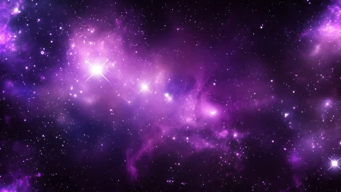 Spectral violet nebula with dense stellar scatterfield array.