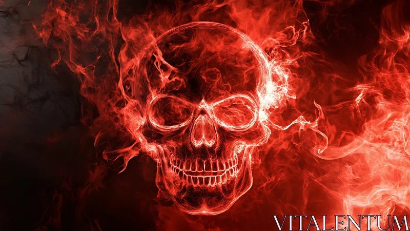 Thermodynamic flame skull rendered as turbulent plasma contour.