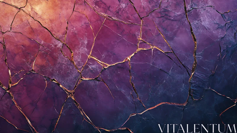 Celestial fractures stitch molten gold through twilight stone