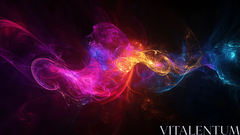 Radiant swirling energy arcs dance across a cosmic sky