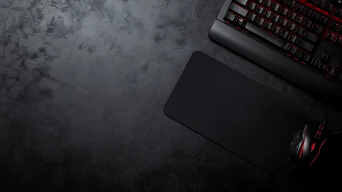 Midnight command deck with crimson wired gaming guardians.