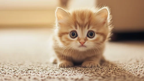 Amber-Eyed Kitten Wonder in Golden Candlelight Glow