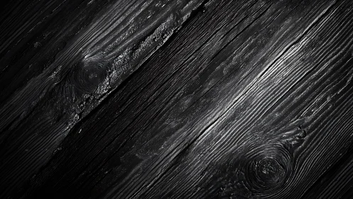 Charred black wooden boards with dramatic grain detail.