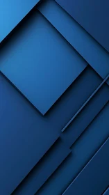 Layered blue geometric panels form intersecting diagonal planes