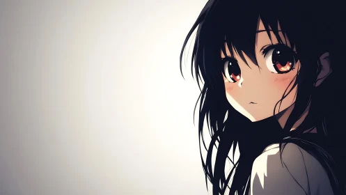 Soft twilight curls around the shy girl’s ember eyes