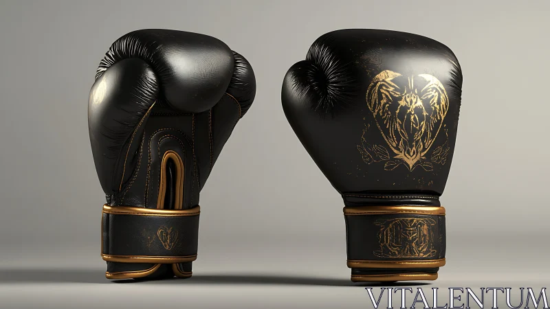Premium Boxing Gloves: Black and Gold Championship Pair