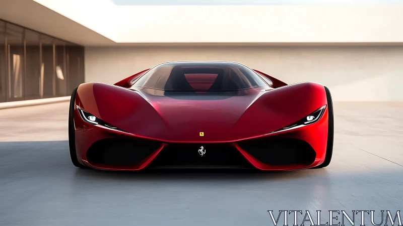 Sleek red supercar glows with modern power and quiet confidence