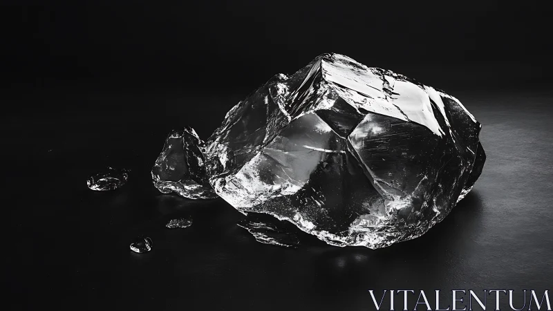 Shattered glacier heart lounges under cinematic studio light