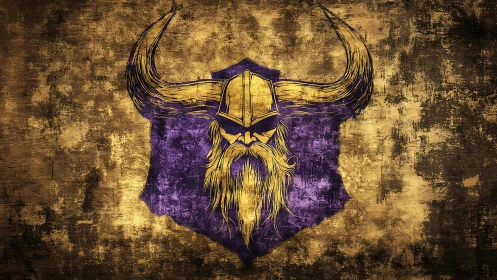 Textured Norse warlord emblem with grunge chromatic distress.