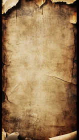Aged textured parchment background with torn paper edges.