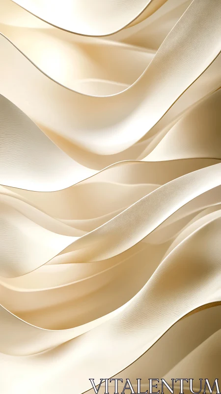 Silky cream waves flow in a serene abstract minimalist backdrop