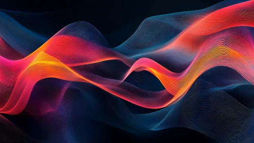 Luminous Gradient Waveforms in Dynamic Neon Fluid Motion.