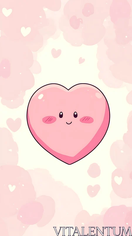 Cheerful Heart Character Radiates Pure Love