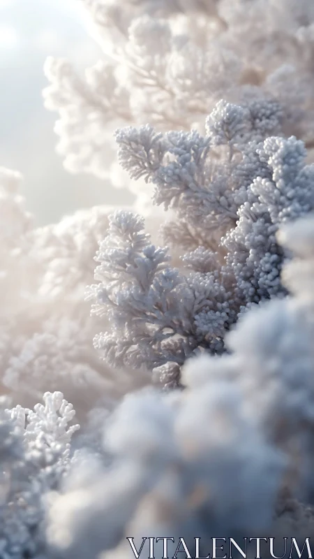 Frosted crystalline flora macro in soft atmospheric backlight.