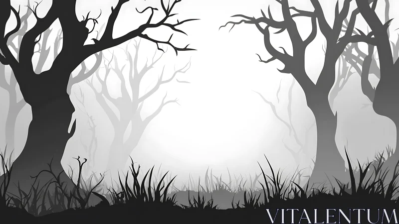 Bare trees whisper quietly into the white fog&rsquo;s hollow heart