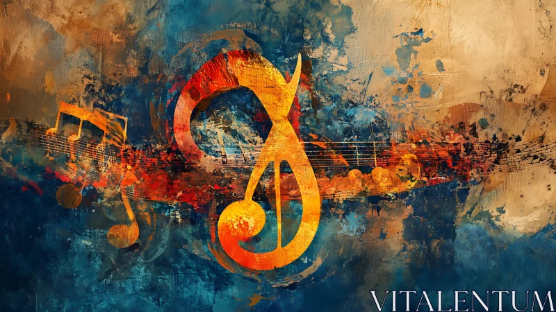 Blazing Treble Clef Surfing a Wild Ocean of Sound.