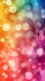 Radiant rainbow bokeh lights drift softly across glowing color
