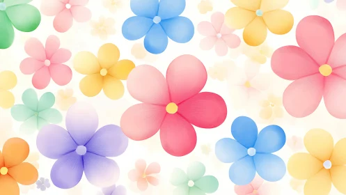 Vibrant Floral Garden with Soft Gradient Blooms