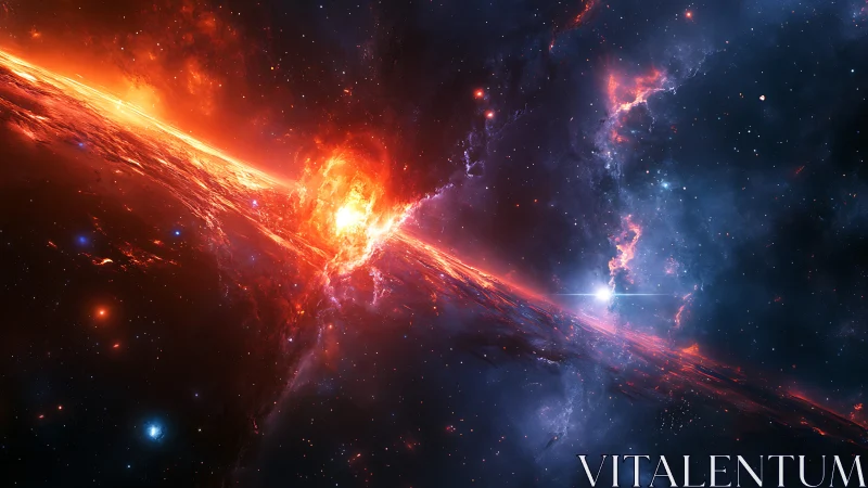 Stellar energy discharge across fractured cosmic plane.