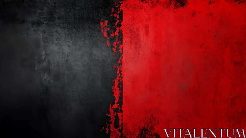 Abstract Black and Red Textured Split Wall Art Background.