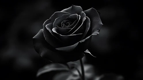 Delicate Black Rose Blooms in Dramatic Shadow.