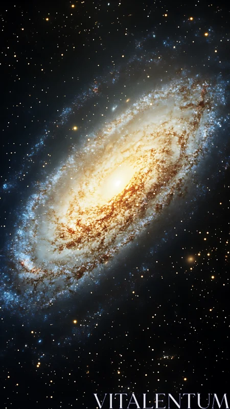 Spiral galaxy with bright core and dense star field.