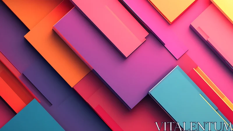 Geometric neon panels in layered abstract 3D composition.