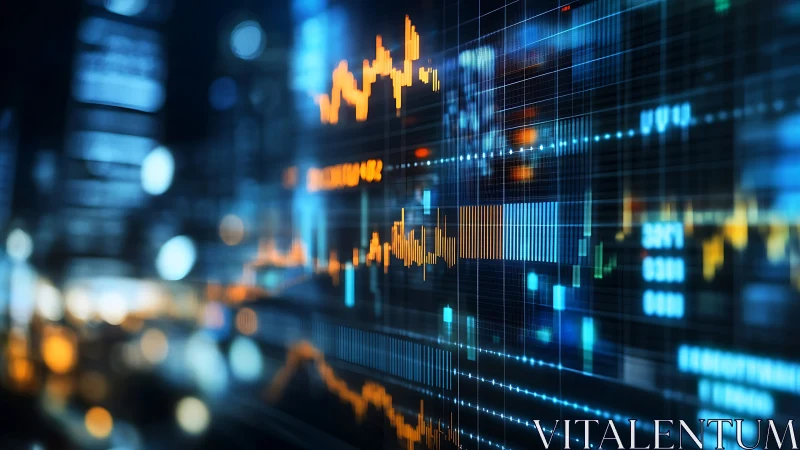 Digital financial market chart display with data overlays.