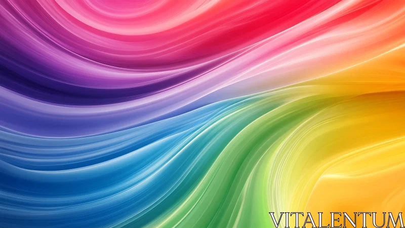 Chromatic fluid ribbons create dynamic, high-gloss gradient waves