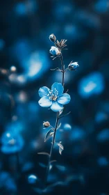 Delicate Blue Blossom: Nature's Gentle Wonder.
