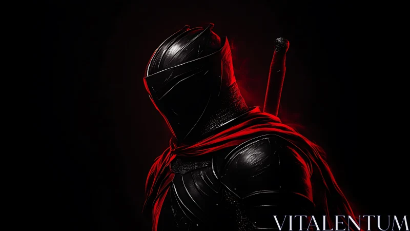 Shadowed knight in crimson cloak invites a bold story