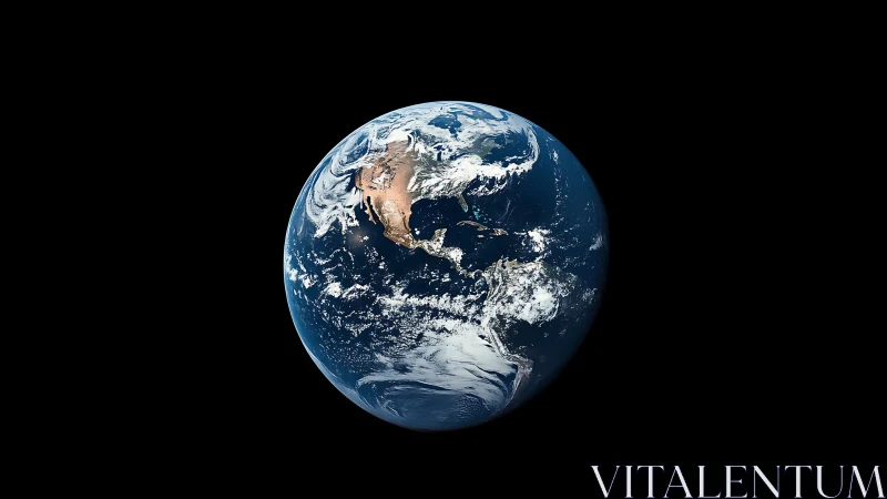 Earth from orbit with vivid oceans and cloud systems