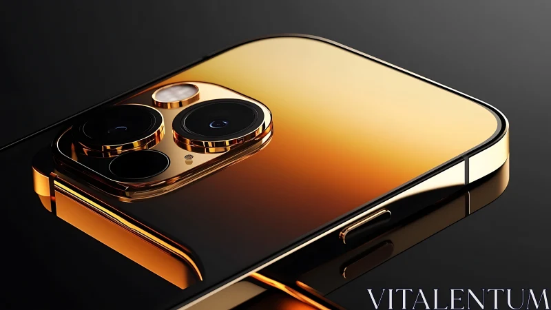Sunset Glamour Smartphone Gleams With Liquid Gold Sophistication