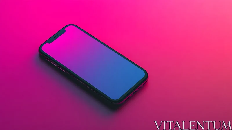 Modern smartphone glows beautifully against vibrant gradient backdrop