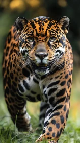 Jaguar Frontal Portrait with Rosette Markings in Sharp Focus