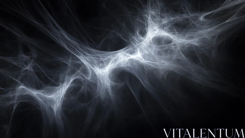 Etheric white energy filaments cross deep black void.