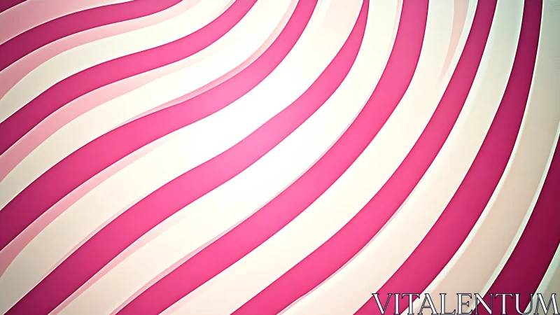 Candy stripes bend space into soft pink digital waves