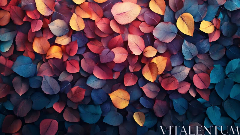 Prismatic leafstorm drifting through a twilight dreamscape.