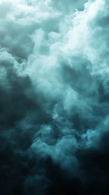 Gentle teal clouds swirling in a calm, dreamlike sky.