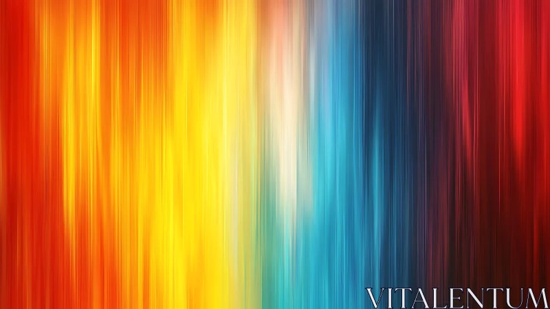 Vertical spectrum glow in cascading multicolor light streaks.