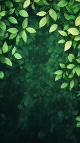 Emerald canopy border cradling a deep forest daydream frame.