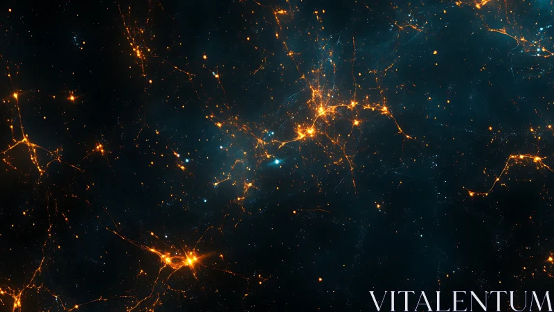 Starlit cosmic web glowing with tiny sparks of wonder.