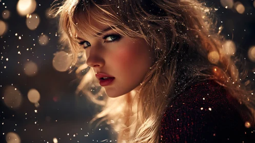 Glimmerlit gaze amid drifting sparks of winter dusk.