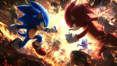 Explosive clash shows two speedy heroes racing toward impact