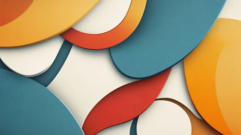 Curved color islands stack softly into a playful paper tide