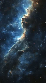 Stellar nebula wall rendered as high-contrast digital cosmos