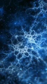 Fractal cosmic nebula lattice in luminous blue particle field
