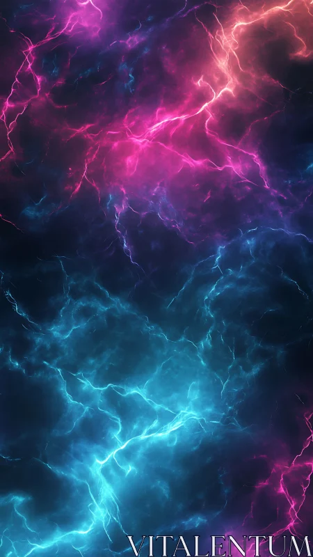 Bicolor plasma-like energy field in vertical composition.